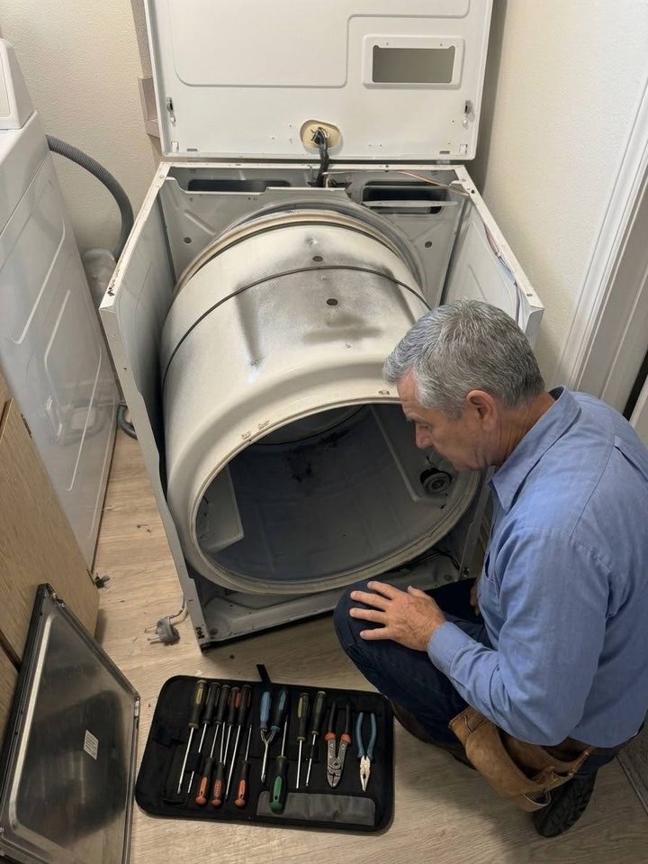 Dryer drum out for rollers and bearings